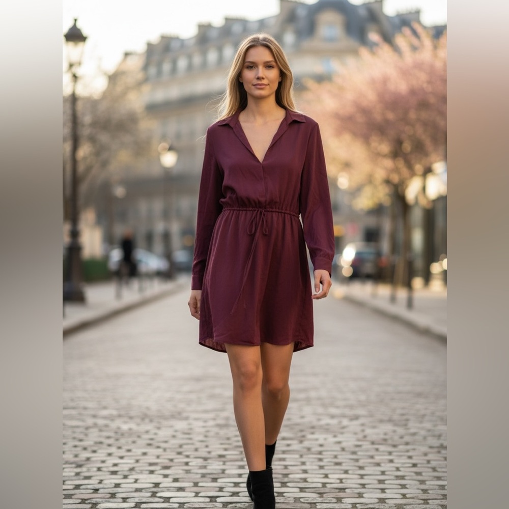 Lush (Nordstrom) Size Small Purple Long Sleeve Shift Mini Dress new